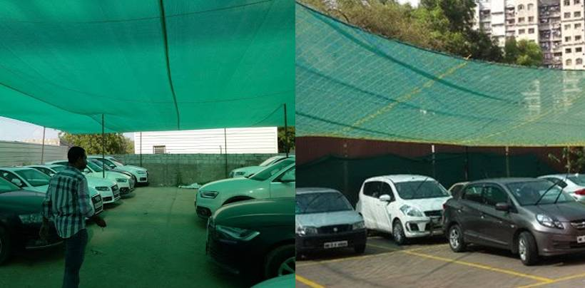 Car Parking Nets & Shades installation by Sweta Invisible Grill for homes, balconies and commercial properties in Gurugram, Delhi NCR and Noida