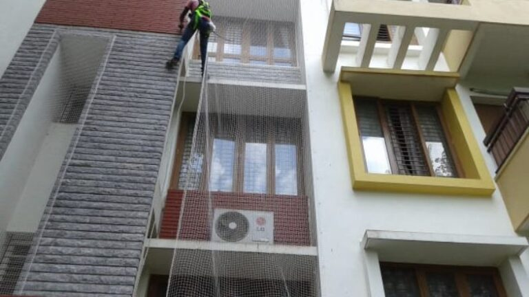 Duct Area Nets installation by Sweta Invisible Grill for homes, balconies and commercial properties in Gurugram, Delhi NCR and Noida
