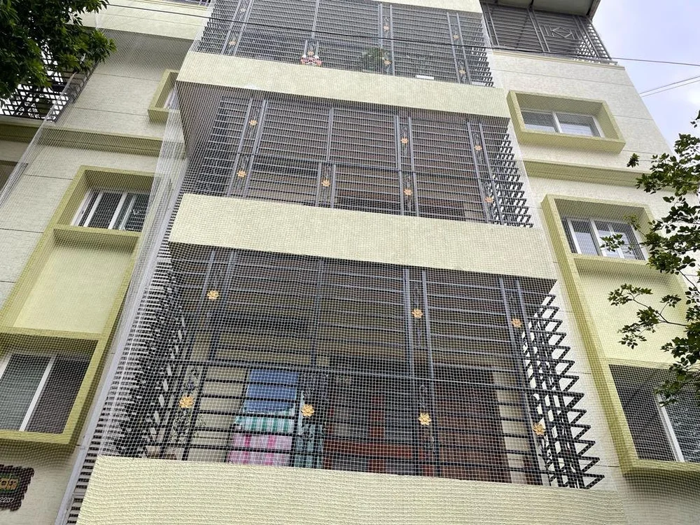 Grill Balcony Safety Nets installation by KGR Enterprises for residential and commercial safety solutions