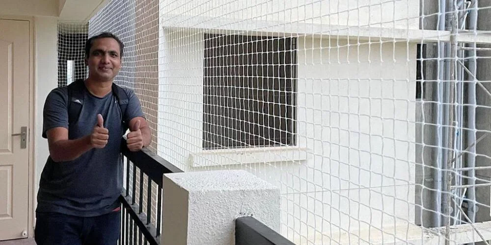 Monkey Safety Nets installation by Sweta Invisible Grill for homes, balconies and commercial properties in Gurugram, Delhi NCR and Noida